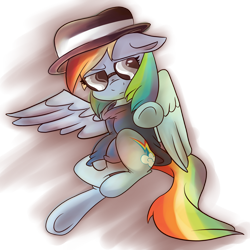 Size: 4000x4000 | Tagged: safe, artist:skunkwaffle, rainbow dash, pegasus, pony, clothes, solo, sunglasses, sweatshirt