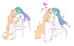 Size: 1280x806 | Tagged: safe, artist:dusty-munji, derpibooru import, applejack, rainbow dash, equestria girls, appledash, female, kissing, lesbian, shipping