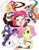 Size: 600x763 | Tagged: safe, artist:tentacuddles, derpibooru import, angel bunny, applejack, fluttershy, pinkie pie, rainbow dash, rarity, twilight sparkle, twilight sparkle (alicorn), alicorn, earth pony, incubator (species), pegasus, pony, unicorn, charlotte, crossover, female, homura akemi, kyubey, madoka kaname, mami tomoe, mare, parody, puella magi madoka magica, sakura kyouko, sayaka miki, watermark, witch