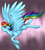 Size: 2696x3000 | Tagged: safe, artist:kobayashi-maruu, rainbow dash, pegasus, pony, female, gradient background, mare, solo