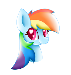 Size: 3807x4018 | Tagged: safe, artist:hungrysohma, rainbow dash, pegasus, pony, bust, cute, heart, heart eyes, looking at you, portrait, simple background, smiling, solo