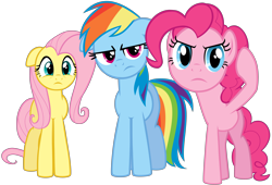 Size: 6900x4700 | Tagged: safe, artist:blmn564, derpibooru import, fluttershy, pinkie pie, rainbow dash, earth pony, pegasus, pony, absurd resolution, simple background, transparent background, vector