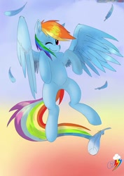 Size: 679x960 | Tagged: safe, artist:庞淇友‎, derpibooru import, rainbow dash, pegasus, pony, female, mare, simple background, solo