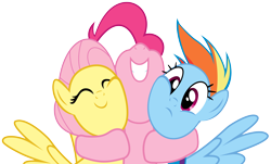 Size: 15000x9044 | Tagged: safe, artist:darkarcher98, derpibooru import, fluttershy, pinkie pie, rainbow dash, earth pony, pegasus, pony, absurd resolution, simple background, transparent background, vector