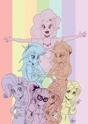 Size: 1024x1448 | Tagged: safe, artist:killerfishy, derpibooru import, applejack, fluttershy, pinkie pie, rainbow dash, rarity, sci-twi, sunset shimmer, twilight sparkle, equestria girls, deviantart watermark, humane five, humane seven, humane six, obtrusive watermark, watermark