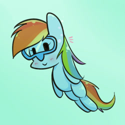 Size: 600x600 | Tagged: safe, artist:joycall6, rainbow dash, pegasus, pony, goggles, solo, swimming goggles, underwater