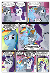 Size: 1024x1497 | Tagged: safe, artist:kazziepones, artist:zaron, derpibooru import, rainbow dash, rarity, oc, oc:lonely hooves, pegasus, pony, unicorn, comic:lonely hooves, comic, glasses