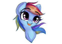 Size: 2500x1800 | Tagged: safe, artist:pastelflakes, rainbow dash, pegasus, pony, bust, cute, dashabetes, heart, open mouth, portrait, smiling, solo