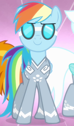 Size: 360x610 | Tagged: safe, derpibooru import, screencap, fleetfoot, rainbow dash, spitfire, pegasus, pony, rainbow falls, clothes, cropped, outfit catalog, solo focus, wonderbolts uniform