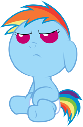 Size: 6000x9166 | Tagged: safe, artist:bobsicle0, rainbow dash, pegasus, pony, absurd resolution, baby, baby pony, diaper, female, filly, filly rainbow dash, foal, simple background, solo, transparent background, vector, wingless, younger