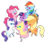 Size: 2260x2110 | Tagged: dead source, safe, artist:minipones, derpibooru import, applejack, fluttershy, pinkie pie, rainbow dash, rarity, twilight sparkle, unicorn twilight, earth pony, pegasus, pony, unicorn, female, mane six, mane six opening poses, mare, pointy ponies, simple background, transparent background