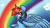 Size: 900x500 | Tagged: safe, artist:burgerlicious, rainbow dash, pegasus, pony, blue coat, female, mare, multicolored mane, rainbow, solo