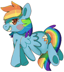 Size: 278x313 | Tagged: safe, artist:cherivinca, rainbow dash, pegasus, pony, cutiemark in the ass, pixel art, solo