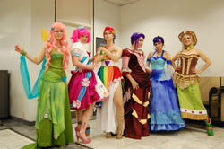 Size: 1280x851 | Tagged: safe, artist:burloire, artist:rose0fmay, derpibooru import, applejack, fluttershy, pinkie pie, rainbow dash, rarity, twilight sparkle, human, cosplay, irl, irl human, photo