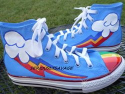 Size: 1500x1125 | Tagged: safe, artist:seriouslysavage, rainbow dash, clothes, converse, custom, cutie mark, no pony, shoes