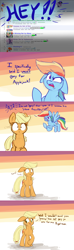 Size: 1280x4308 | Tagged: safe, artist:heir-of-rick, derpibooru import, applejack, rainbow dash, earth pony, pegasus, pony, appledash, blatant lies, comic, female, lesbian, missing accessory, not gay, reddit, shipping, sketch