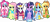 Size: 3890x1724 | Tagged: safe, artist:tourniquetmuffin, derpibooru import, applejack, fluttershy, pinkie pie, rainbow dash, rarity, twilight sparkle, earth pony, pegasus, pony, unicorn, the best night ever, clothes, clothing damage, dress, gala dress, mane six, messy mane, sad, scratches, simple background, transparent background, unhapplejack, vector