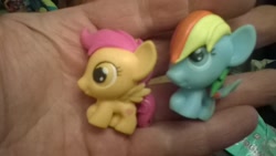 Size: 1600x900 | Tagged: safe, derpibooru import, rainbow dash, scootaloo, fash'ems, irl, photo, toy