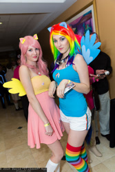 Size: 1365x2048 | Tagged: safe, artist:jenifer ann, fluttershy, rainbow dash, human, cosplay, irl, irl human, photo