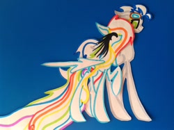 Size: 1024x765 | Tagged: safe, artist:swirlyquill, rainbow dash, soarin', pegasus, pony, female, male, paper, shipping, soarindash, straight