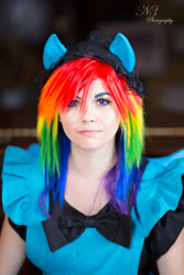 Size: 800x1200 | Tagged: safe, artist:destinycosplay, artist:n3photography, derpibooru import, rainbow dash, human, clothes, cosplay, costume, irl, irl human, photo, solo