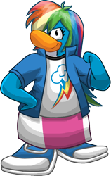 Size: 546x863 | Tagged: safe, derpibooru import, rainbow dash, penguin, equestria girls, club penguin, simple background, solo, species swap, transparent background, vector