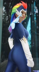 Size: 1122x2048 | Tagged: safe, artist:ladymella, rainbow dash, zapp, human, power ponies (episode), 2014, clothes, cosplay, costume, irl, irl human, photo, power ponies, solo