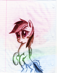 Size: 2504x3229 | Tagged: safe, artist:phendyl, derpibooru import, rainbow dash, pegasus, pony, lined paper, solo, traditional art