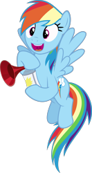 Size: 3000x5658 | Tagged: safe, artist:sollace, derpibooru import, rainbow dash, pegasus, pony, top bolt, .svg available, airhorn, cute, dashabetes, flying, open mouth, simple background, solo, transparent background, vector