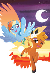 Size: 755x1147 | Tagged: safe, artist:tonyfleecs, derpibooru import, little strongheart, rainbow dash, pegasus, pony, friends forever, spoiler:comicff31, cover