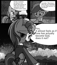 Size: 1400x1600 | Tagged: safe, artist:geraritydevillefort, derpibooru import, babs seed, rainbow dash, scootaloo, pegasus, pony, albert de morcef, comic, monochrome, rainbow dantes, scootabert, the count of monte cristo, the count of monte rainbow