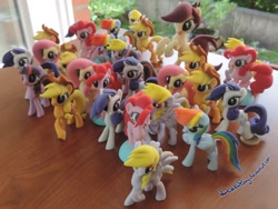 Size: 2000x1500 | Tagged: safe, artist:deathpwny, derpibooru import, applejack, derpy hooves, fluttershy, pinkie pie, rainbow dash, rarity, twilight sparkle, oc, oc:canni soda, pegasus, pony, 3d print, female, irl, mare, photo