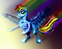 Size: 1000x782 | Tagged: safe, artist:xbi, derpibooru import, rainbow dash, pegasus, pony, glasses, solo, sunglasses