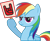 Size: 983x812 | Tagged: safe, artist:troshinart, rainbow dash, pegasus, pony, devil horn (gesture), hoof hold, sign, simple background, solo, transparent background