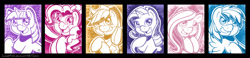 Size: 1024x239 | Tagged: safe, artist:abbystarling, derpibooru import, applejack, fluttershy, pinkie pie, rainbow dash, rarity, twilight sparkle, earth pony, pegasus, pony, unicorn, mane six