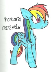 Size: 507x705 | Tagged: safe, artist:cmara, derpibooru import, rainbow dash, pegasus, pony, solo, traditional art