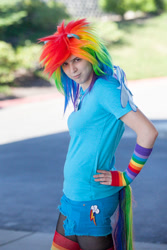 Size: 400x600 | Tagged: safe, artist:keke00x, rainbow dash, human, cosplay, irl, irl human, photo, solo