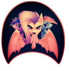 Size: 3500x3600 | Tagged: safe, artist:ferasor, derpibooru import, fluttershy, rainbow dash, twilight sparkle, twilight sparkle (alicorn), alicorn, bat pony, pony, flutterbat, looking at you, open mouth, race swap, spread wings