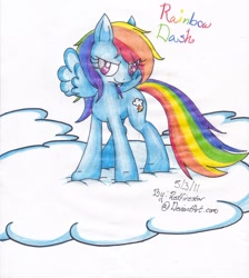 Size: 900x1003 | Tagged: safe, artist:redfirestar, rainbow dash, pegasus, pony, cloud, female, mare, solo