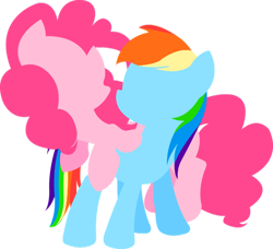 Size: 500x455 | Tagged: safe, artist:pinkamenadash, derpibooru import, pinkie pie, rainbow dash, earth pony, pegasus, pony, minimalist, simple background, transparent background, vector