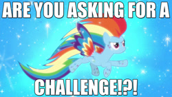 Size: 1280x720 | Tagged: safe, screencap, rainbow dash, pegasus, pony, twilight's kingdom, flying, homestar runner, image macro, meme, rainbow power, solo, stinkoman 20x6