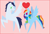 Size: 780x524 | Tagged: safe, artist:aurora456, rainbow dash, soarin', pegasus, pony, alternate hairstyle, female, heart, male, pointy ponies, raised leg, shipping, smiling, soarindash, spread wings, straight