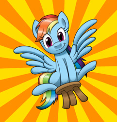 Size: 1514x1572 | Tagged: safe, artist:saymanhd, rainbow dash, pegasus, pony, happy, solo, stool, stooldash