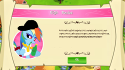 Size: 1136x640 | Tagged: safe, edit, rainbow dash, pegasus, pony, 1000 hours in ms paint, fake, gameloft, hashtag, high, ms paint, seems legit