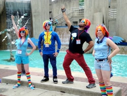 Size: 1024x768 | Tagged: artist needed, safe, rainbow blitz, rainbow dash, human, 2013, convention, cosplay, goggles, irl, irl human, otakon, photo, rule 63