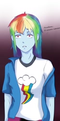 Size: 999x1993 | Tagged: safe, artist:gavgavitch, derpibooru import, rainbow dash, equestria girls, russian, solo