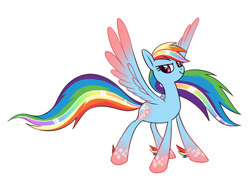 Size: 800x600 | Tagged: safe, artist:salvicorn, rainbow dash, pegasus, pony, twilight's kingdom, rainbow power, redesign, solo