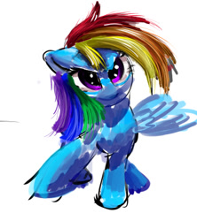 Size: 385x433 | Tagged: safe, artist:xbi, derpibooru import, rainbow dash, pegasus, pony, colored sketch, solo