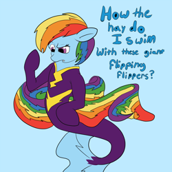 Size: 1000x1000 | Tagged: safe, artist:titankore, derpibooru import, rainbow dash, merpony, clothes, costume, koi, koi pony, mermaidized, shadowbolt dash, shadowbolts costume, solo, species swap