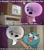 Size: 853x960 | Tagged: safe, derpibooru import, applejack, fluttershy, pinkie pie, rainbow dash, rarity, twilight sparkle, earth pony, pegasus, pony, unicorn, carrie krueger, gumball watterson, image macro, mane six, the amazing world of gumball